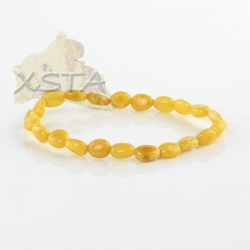 Amber polished beads bracelet olive